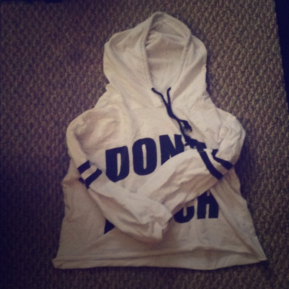 White cropped hoodie